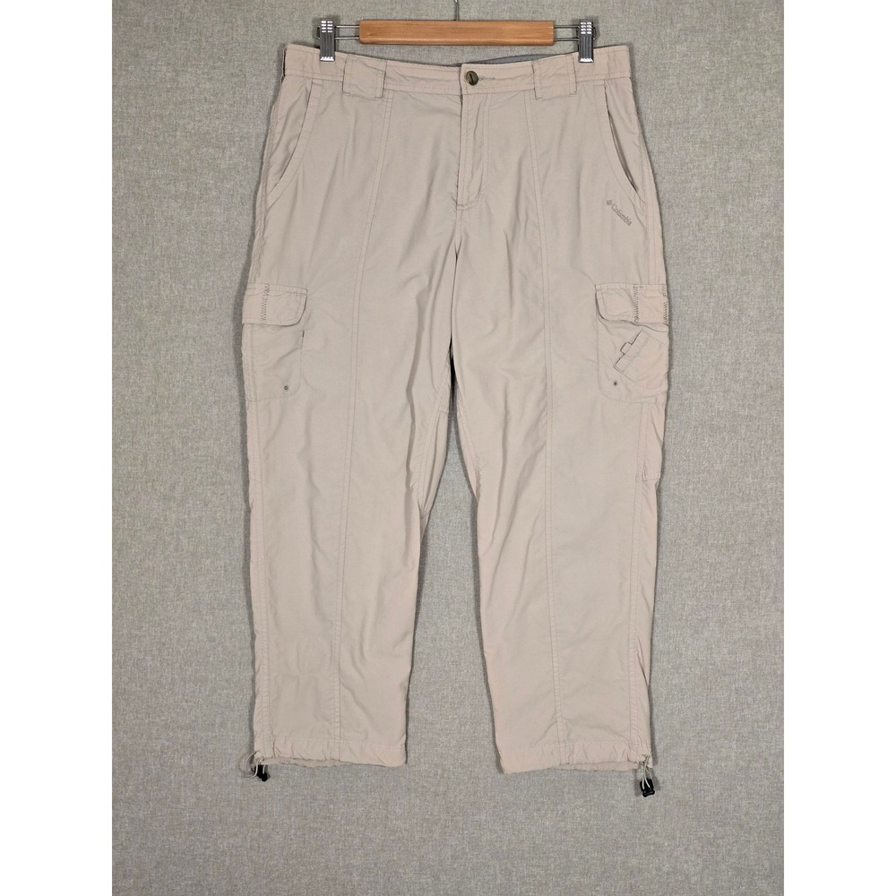 Columbia Titanium Women's Packable Nylon Cargo Capri Pants Beige 12
